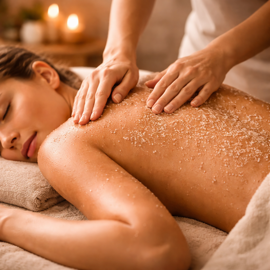 Rückenpeeling als Teil einer Körperbehandlung in Lahr